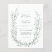 BUDGET Sage Green Floral Monogram Photo Wedding (Vorderseite)