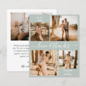 Budget Sage Green Foto Hochzeit Vielen Dank Flyer (Vorne/Hinten)