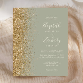 Budget Sage Green Gold Imitate Glitzer Hochzeit Ei