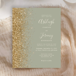 Budget Sage Green Gold Imitate Glitzer Hochzeit Ei