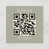Budget Sage Green Gold Wedding QR Code UAWG Begleitkarte (Rückseite)