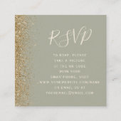 Budget Sage Green Gold Wedding QR Code UAWG Begleitkarte (Vorderseite)