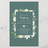 BUDGET Sage Green Magnolia Floral Wedite einladen (Vorderseite)