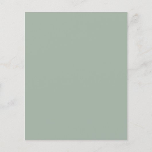 Budget Sage Green Minimalistisch Script Wedite Ein (Rückseite)