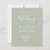 Budget Sage Green Modern Wedding RSVP Einladung (Vorderseite)