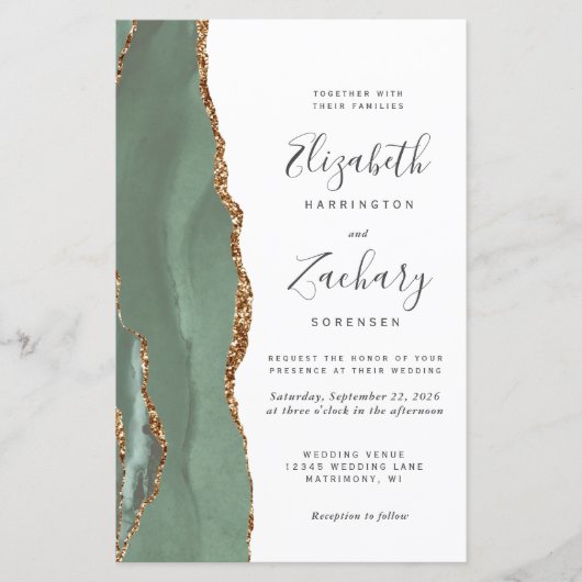 Budget Sage Green QR Code Wedding (Vorderseite)