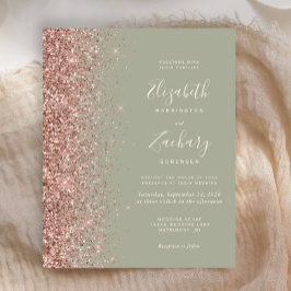 Budget Sage Green Rose Gold Glitzer Hochzeit