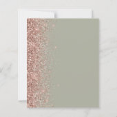 Budget Sage Green Rose Gold Glitzer Hochzeit (Rückseite)
