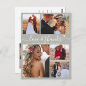 Budget Sage Green Script Foto Hochzeit Vielen Dank Postkarte (Vorne/Hinten)