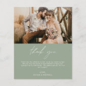 Budget Sage Green Wedding 2 Fotos Danke Karten (Hinten)