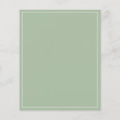 Budget Sage Green Wedding Dankeschön Karte (Hinten)