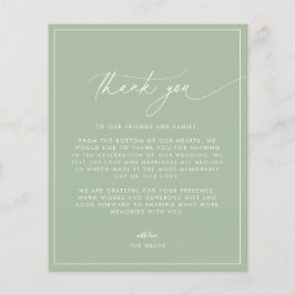 Budget Sage Green Wedding Dankeschön Karte