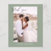 Budget Sage Green Wedding Foto Vielen Dank Karten (Vorne)