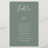 Budget Sage Green Wedding Seating Chart Table Card (Rückseite)