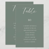 Budget Sage Green Wedding Seating Chart Table Card (Vorne/Hinten)