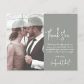 Budget Sage Green Wedding Vielen Dank Foto Card (Vorderseite)
