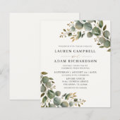 Budget-Sage-Grün-Wasserfarbe-Botancial-Hochzeit (Vorne/Hinten)