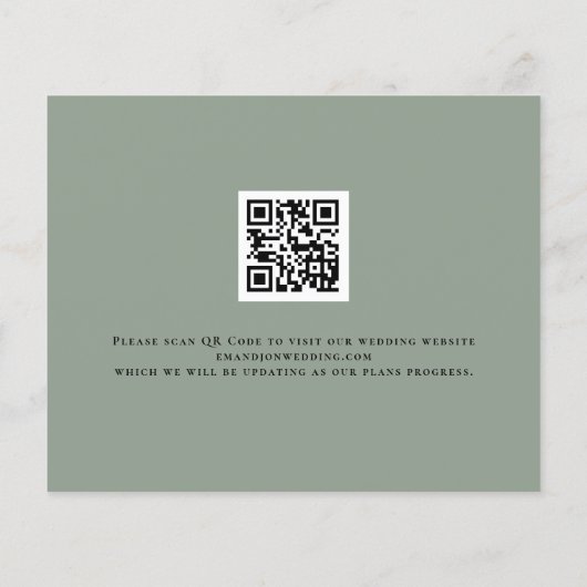 Budget Sage Pumpkins Florals QR-Code Save the Date (Rückseite)