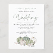Budget Sage Pumpkins Florals QR Wedite Einladung (Vorderseite)