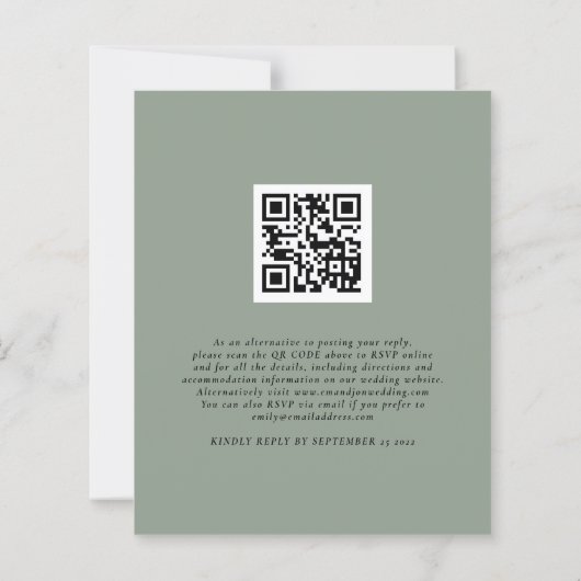 Budget Sage Pumpkins QR Code Wedding RSVP (Rückseite)