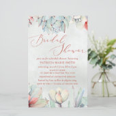 Budget Sage Succulent Boho Brautparty Einladung (Stehend Vorderseite)