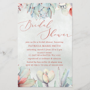 Budget Sage Succulent Boho Brautparty Einladung