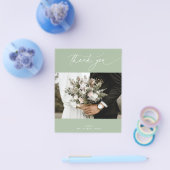 BUDGET Sage Wedding Foto Danke Karte (Einzeln)