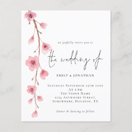Budget Sakura Cherry Blossom Hochzeitseinladung