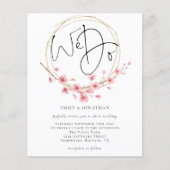 Budget Sakura Florals Wir machen Hochzeit Einladun (Vorderseite)