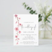 Budget Sakura QR Code Hochzeit Einladung (Stehend Vorderseite)