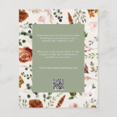 Budget Salbei grüne botanische Hochzeit Details ei Flyer (Hinten)