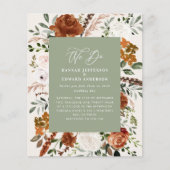Budget Salbei grüne botanische Hochzeit Details ei Flyer (Vorne)