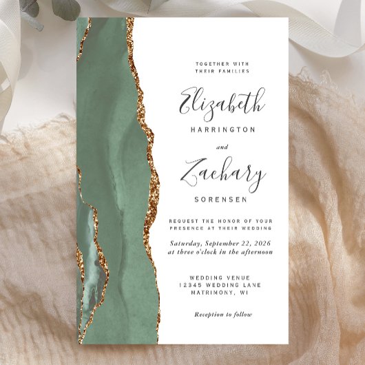Budget Salbeigrün Gold Achat Hochzeit