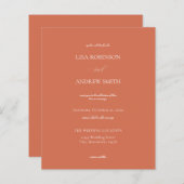 Budget Salmon Orange Calligraphy Wedding (Vorne/Hinten)