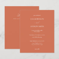 Budget Salmon Orange Calligraphy Wedding