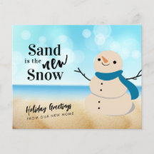Budget Sandy Schneemann Strand Neue Adresskarte