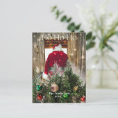 Budget Santa Ho Ho Ho Ornamente Postkarte (Stehend Vorderseite)