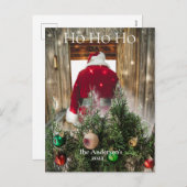 Budget Santa Ho Ho Ho Ornamente Postkarte (Vorne/Hinten)