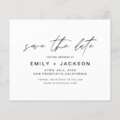 Budget Save the Date 3 Foto Elegante Moderne (Rückseite)