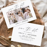 Budget Save the Date 3 Foto Elegante Moderne<br><div class="desc">Budget Modernes und elegantes Landschaftsbild Horizontal Drei (3) Foto Save the Date Hochzeitsmagnet mit handgeschriebener Schrift Typografie. Der Save the Date einladende Magnet beinhaltet Skripttypografie und schick und schlichtes Design,  mit dem Sie Ihre individuelle Verlobung Fotografie hinzufügen können.</div>