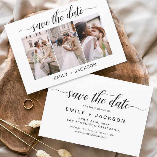 Budget Save the Date 3 Foto Elegante Moderne Flyer
