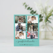Budget Save the Date 6 Fotocollage Typografie (Stehend Vorderseite)