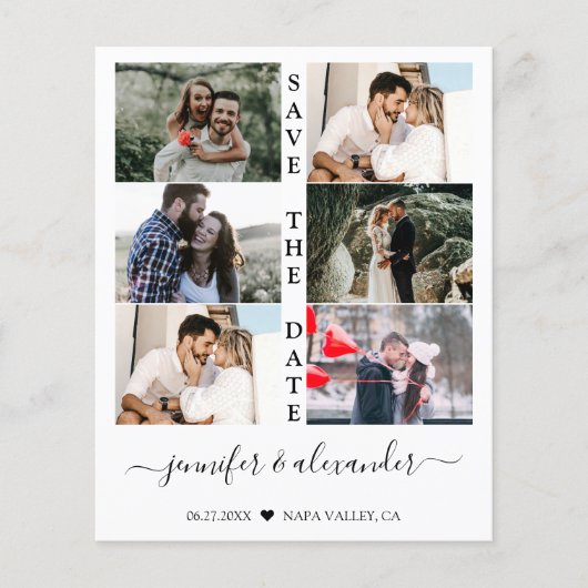 Budget Save the Date 6 Fotocollage Typografie (Vorderseite)