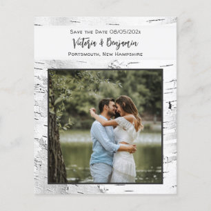 Budget Save the Date Birkenherzen Foto Hochformat Flyer