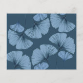 Budget Save the Date Blue & White Foliage Hochzeit (Rückseite)