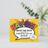 Budget Save the Date Comic Buch KA-POW Spaß (Stehend Vorderseite)