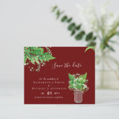 BUDGET Save the Date Fern Greenerity Wedding (Stehend Vorderseite)