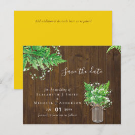 BUDGET Save the Date Fern Greenerity Wedding