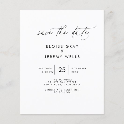 Budget Save-the-Date-Flugblatt Flyer (Vorne)