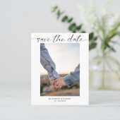 Budget Save the Date Foto Minimal Modernes Skript (Stehend Vorderseite)